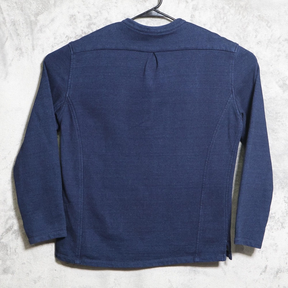 Freemans Sporting Club Sweater Mens Large Navy Blue Henley Cotton Made In USA - Picture 5 of 10